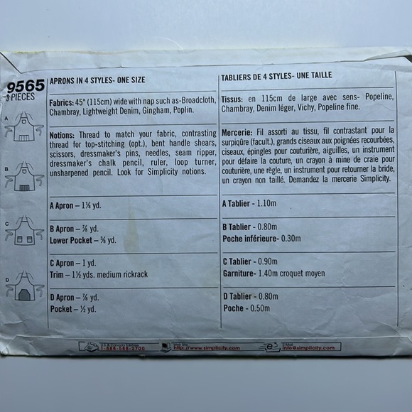 Vintage - Simplicity - “Sewing For Dummies” - Apron Pattern - $8 - Picture 6 of 8
